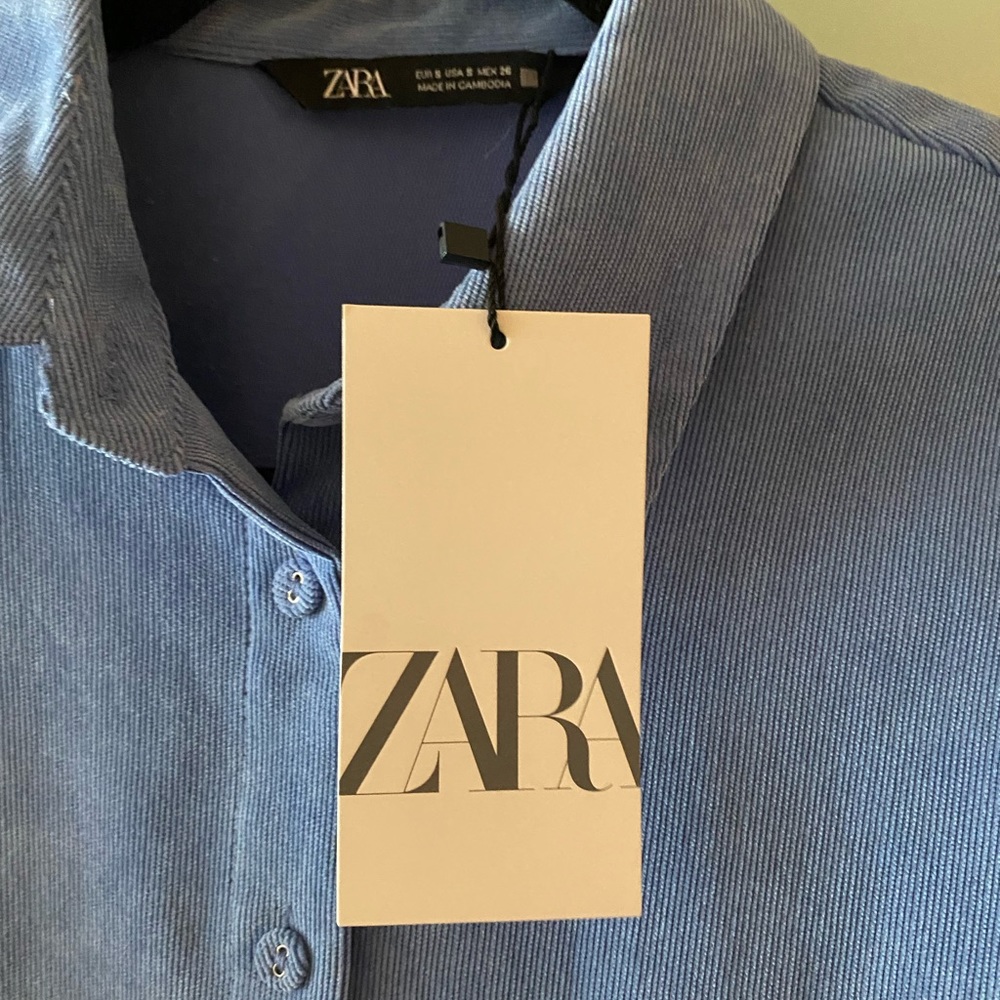 Zara Oversized Corduroy Button Down Shirt